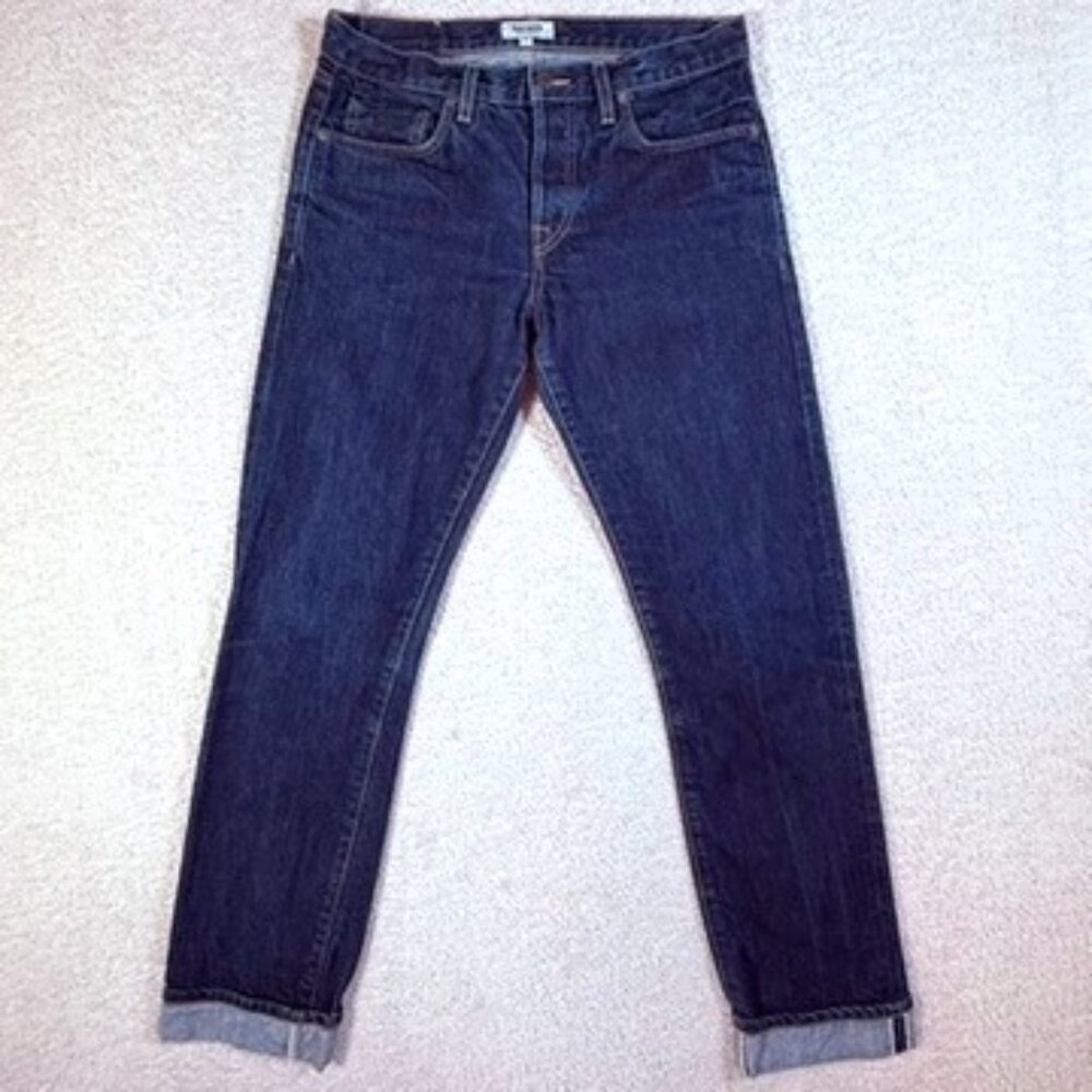 Buck Mason Mens Standard Fit Selvedge Jeans Sz 31x32 Redline Japan Workwear Lux